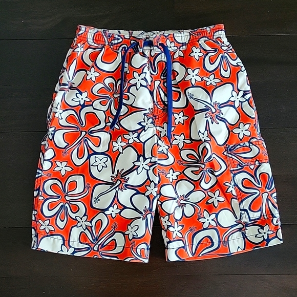 BOY'S CHARLIE ROCKET FLORAL BATHING SUIT SHORTS SWIM TRUNKS BOARD SHORTS SIZE 12 - Picture 1 of 4